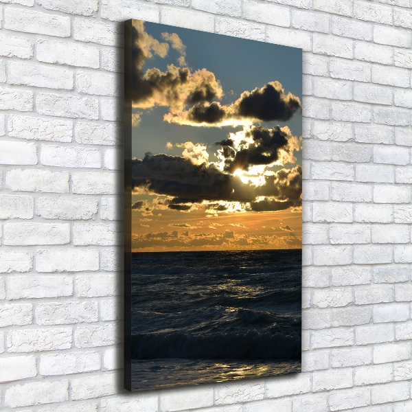 Fotografía en lienzo vertical Mar al atardecer