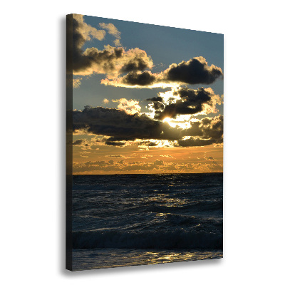 Fotografía en lienzo vertical Mar al atardecer