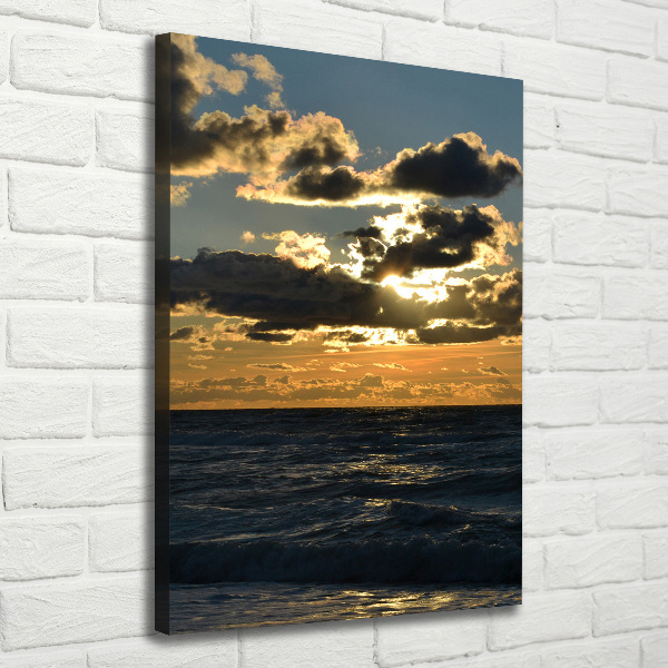 Fotografía en lienzo vertical Mar al atardecer