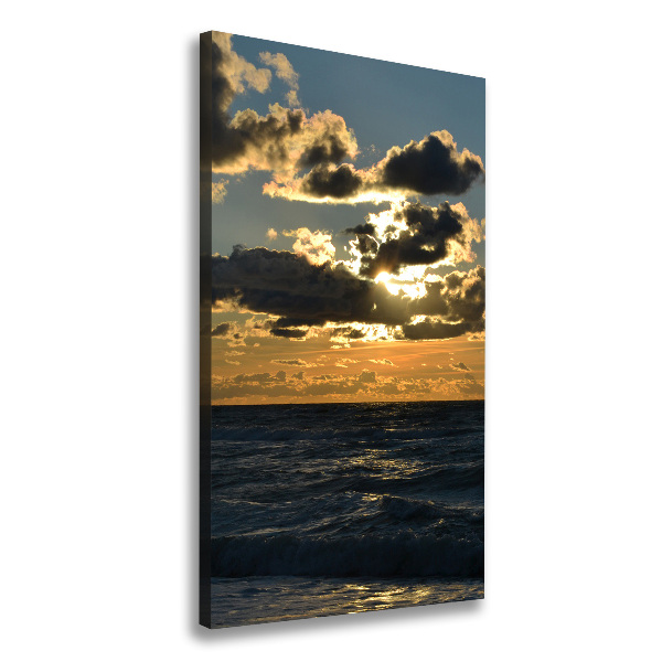 Fotografía en lienzo vertical Mar al atardecer