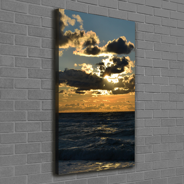 Fotografía en lienzo vertical Mar al atardecer