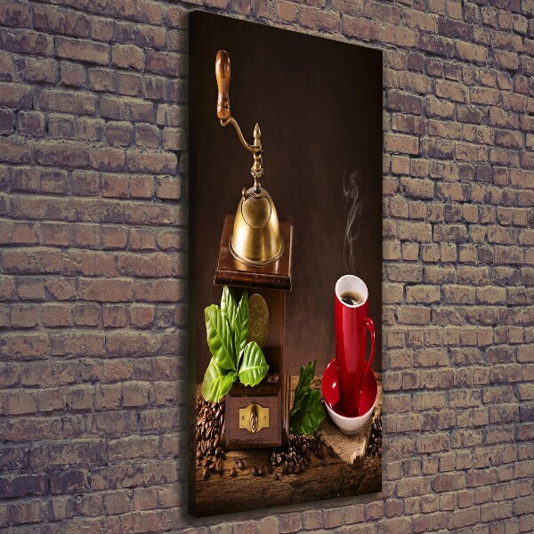 Cuadro moderno en lienzo resistente uv vertical Molinillo de café