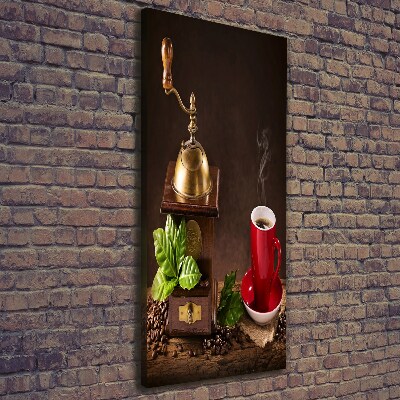 Cuadro moderno en lienzo resistente uv vertical Molinillo de café