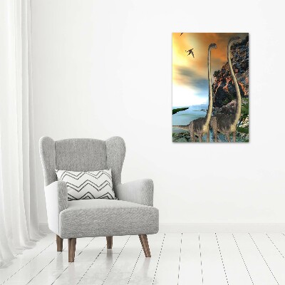 Cuadro canvas decorativo para salón vertical Dinosaurios