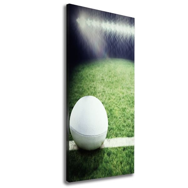 Cuadro canvas decorativo para salón vertical pelota de rugby