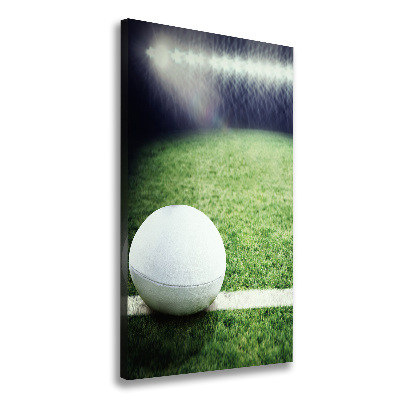 Cuadro canvas decorativo para salón vertical pelota de rugby