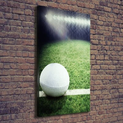 Cuadro canvas decorativo para salón vertical pelota de rugby