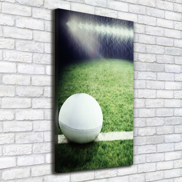 Cuadro canvas decorativo para salón vertical pelota de rugby