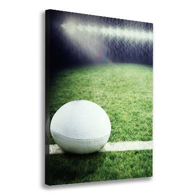 Cuadro canvas decorativo para salón vertical pelota de rugby