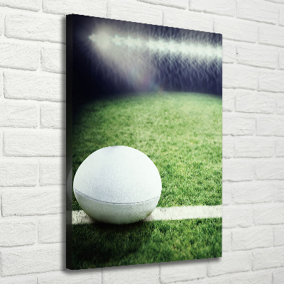 Cuadro canvas decorativo para salón vertical pelota de rugby