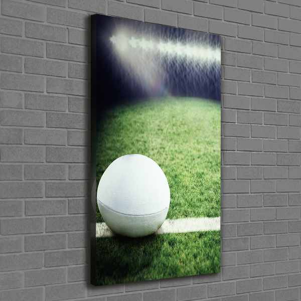 Cuadro canvas decorativo para salón vertical pelota de rugby