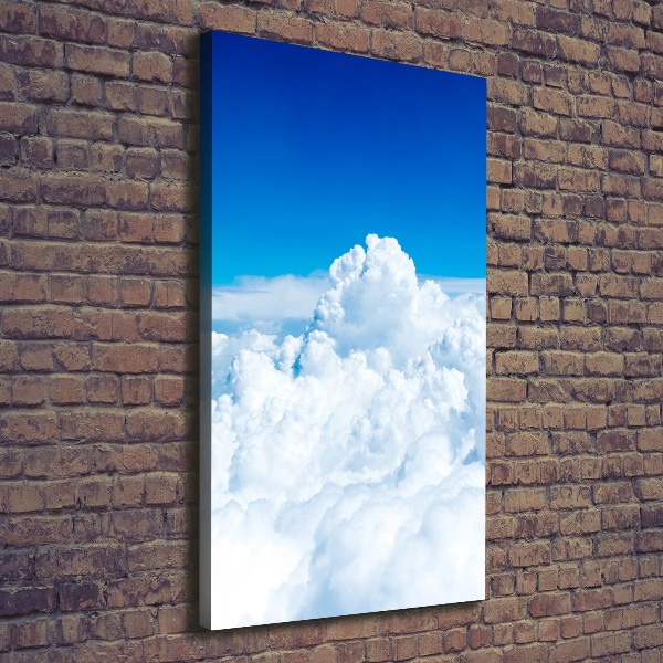 Cuadro canvas decorativo para salón vertical Vuelo sobre las nubes
