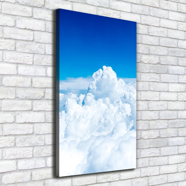Cuadro canvas decorativo para salón vertical Vuelo sobre las nubes