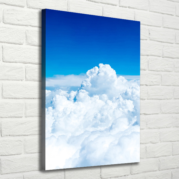 Cuadro canvas decorativo para salón vertical Vuelo sobre las nubes