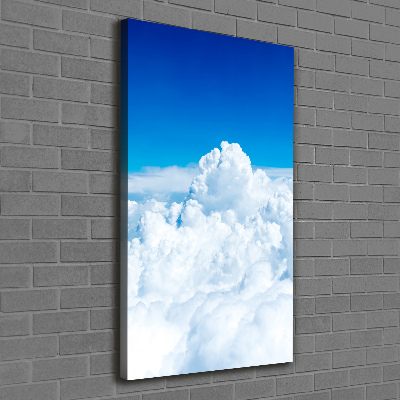 Cuadro canvas decorativo para salón vertical Vuelo sobre las nubes