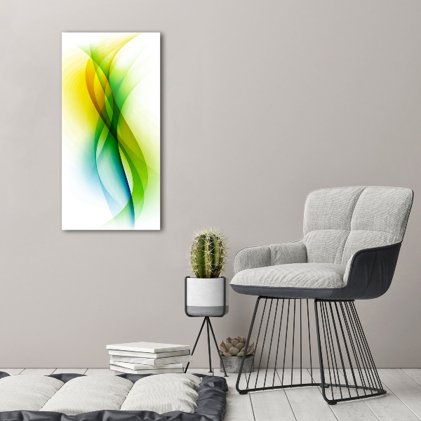 Cuadro moderno en lienzo resistente uv vertical Ondas abstractas