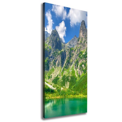 Cuadro canvas decorativo para salón vertical Lago en las montañas