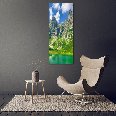 Cuadro canvas decorativo para salón vertical Lago en las montañas