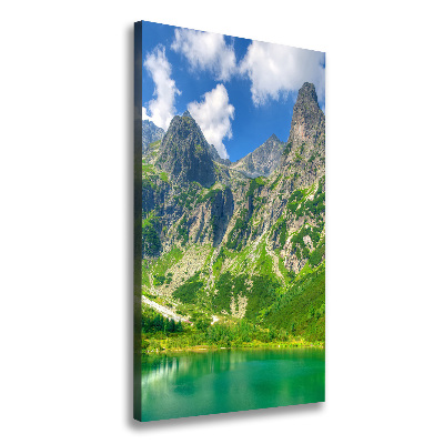 Cuadro canvas decorativo para salón vertical Lago en las montañas