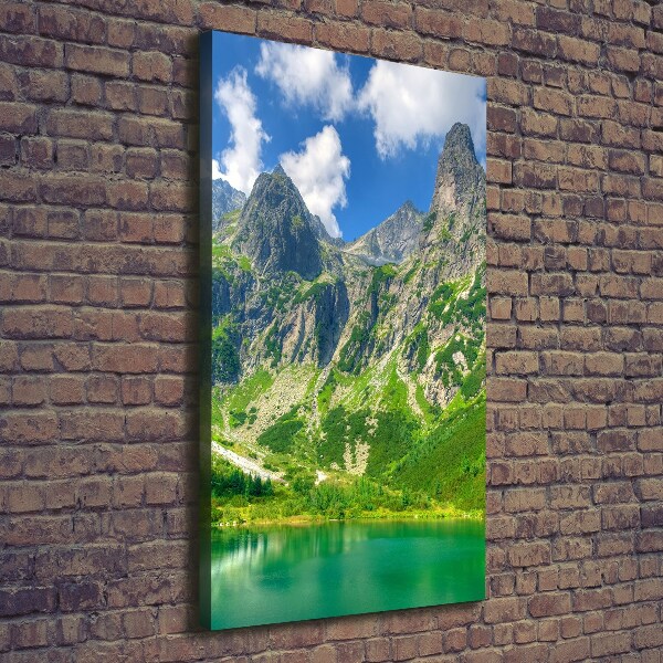 Cuadro canvas decorativo para salón vertical Lago en las montañas