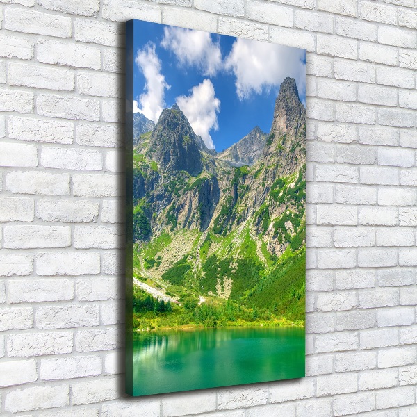 Cuadro canvas decorativo para salón vertical Lago en las montañas