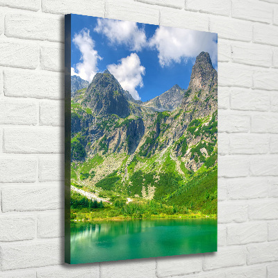 Cuadro canvas decorativo para salón vertical Lago en las montañas