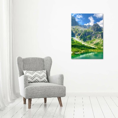 Cuadro canvas decorativo para salón vertical Lago en las montañas