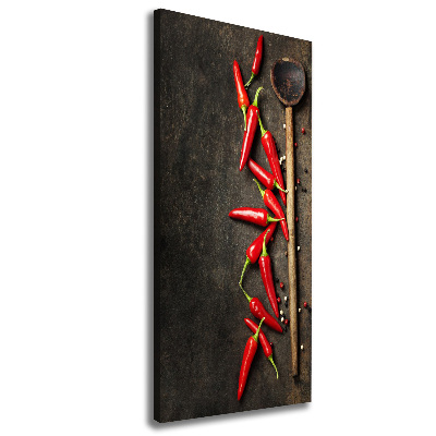 Cuadro canvas decorativo para salón vertical chiles
