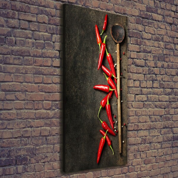 Cuadro canvas decorativo para salón vertical chiles