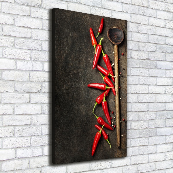 Cuadro canvas decorativo para salón vertical chiles