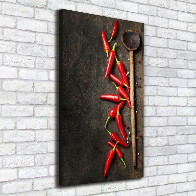 Cuadro canvas decorativo para salón vertical chiles