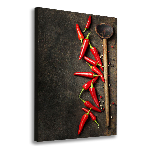 Cuadro canvas decorativo para salón vertical chiles