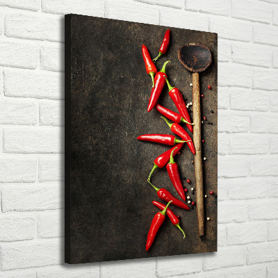 Cuadro canvas decorativo para salón vertical chiles