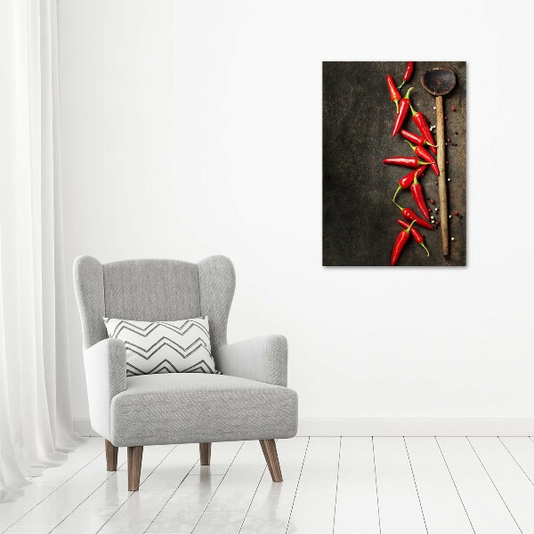 Cuadro canvas decorativo para salón vertical chiles