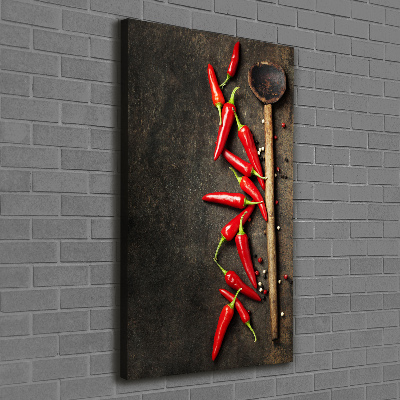 Cuadro canvas decorativo para salón vertical chiles