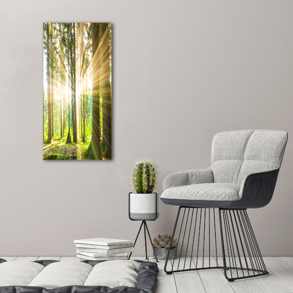 Fotografía en lienzo vertical El sol en el bosque