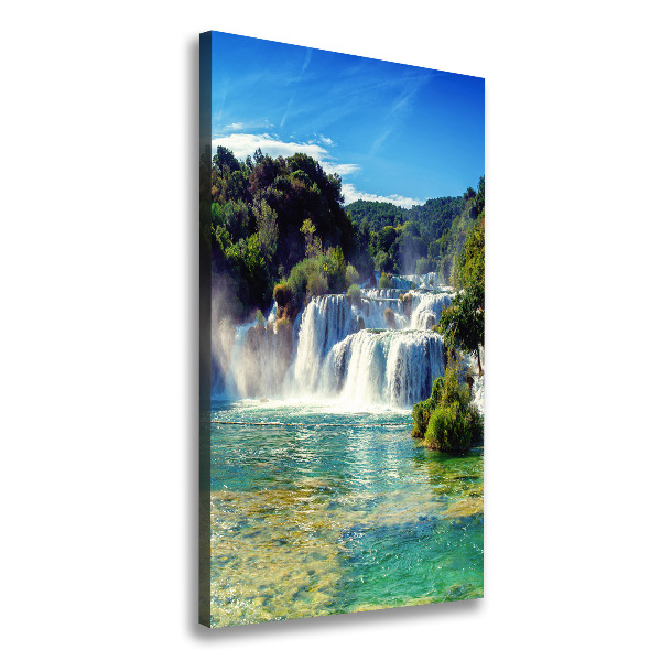 Cuadro moderno en lienzo resistente uv vertical Cascada de Krka