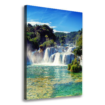 Cuadro moderno en lienzo resistente uv vertical Cascada de Krka