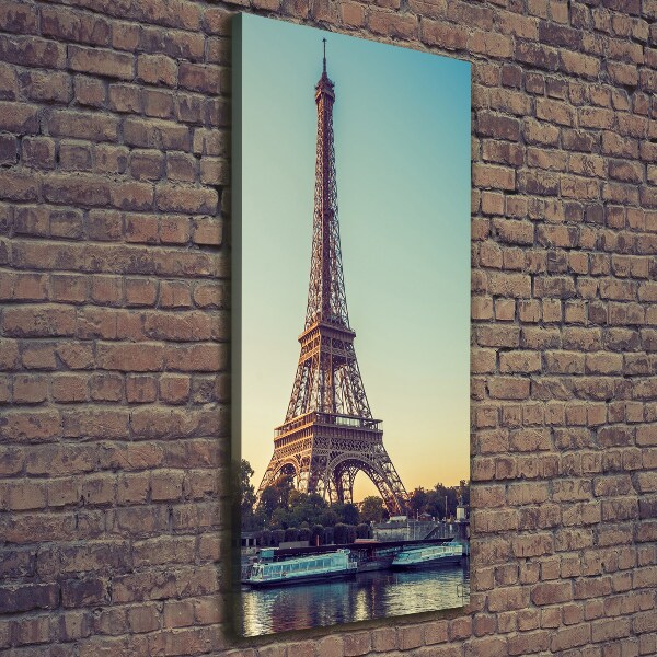 Cuadro canvas decorativo para salón vertical Torre Eiffel de París