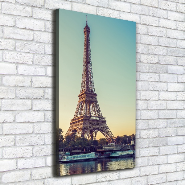 Cuadro canvas decorativo para salón vertical Torre Eiffel de París