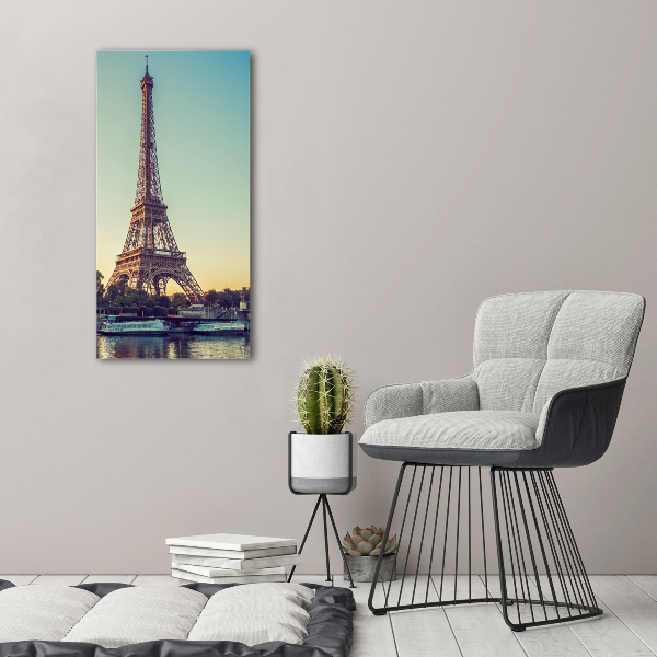 Cuadro canvas decorativo para salón vertical Torre Eiffel de París