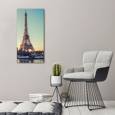 Cuadro canvas decorativo para salón vertical Torre Eiffel de París