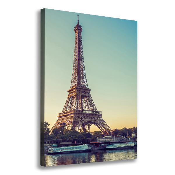 Cuadro canvas decorativo para salón vertical Torre Eiffel de París