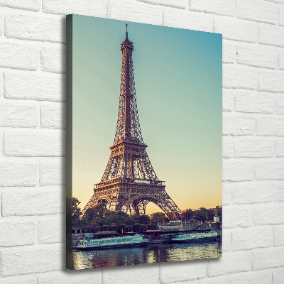 Cuadro canvas decorativo para salón vertical Torre Eiffel de París