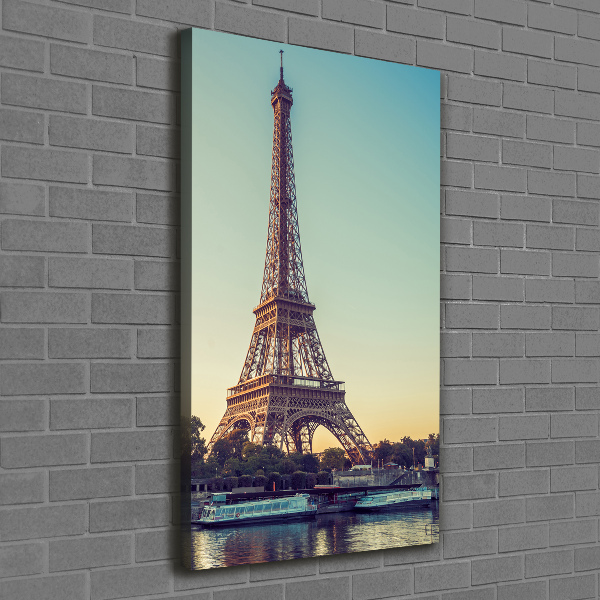 Cuadro canvas decorativo para salón vertical Torre Eiffel de París