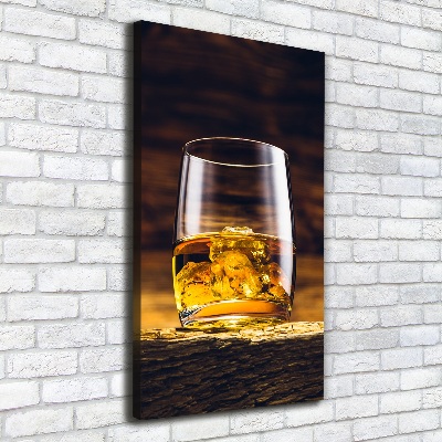 Fotografía en lienzo vertical Bourbon en un vaso