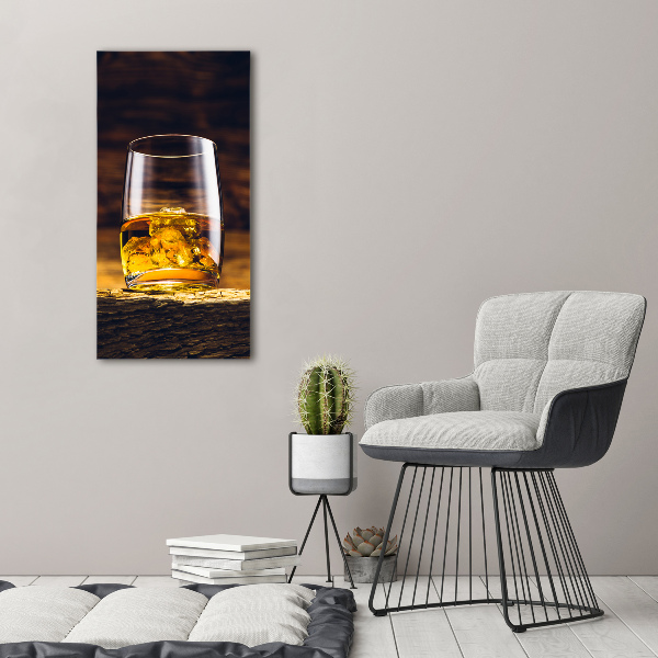 Fotografía en lienzo vertical Bourbon en un vaso