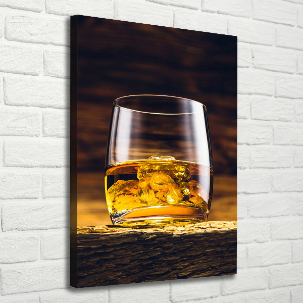 Fotografía en lienzo vertical Bourbon en un vaso