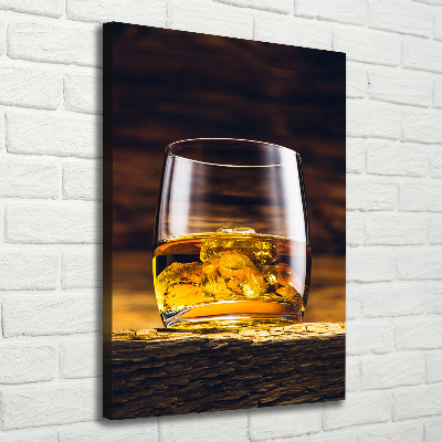 Fotografía en lienzo vertical Bourbon en un vaso