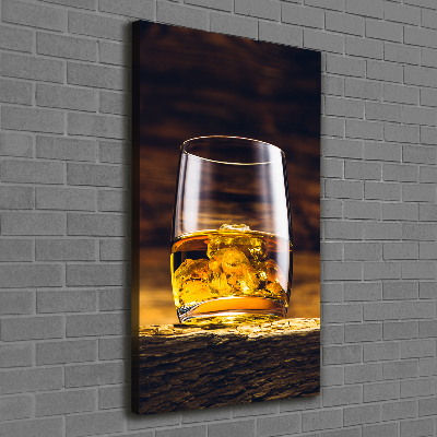 Fotografía en lienzo vertical Bourbon en un vaso